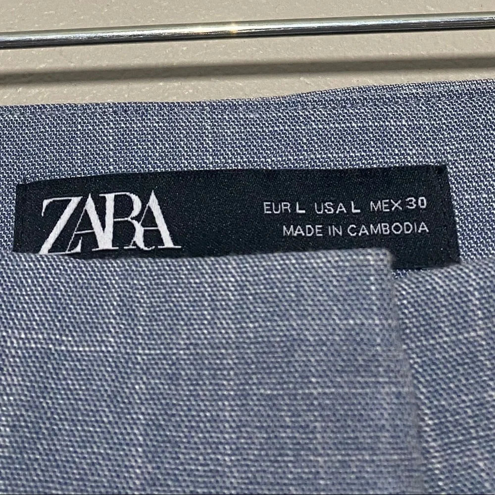 NWT Zara Ankle gray formal nylon pants size large